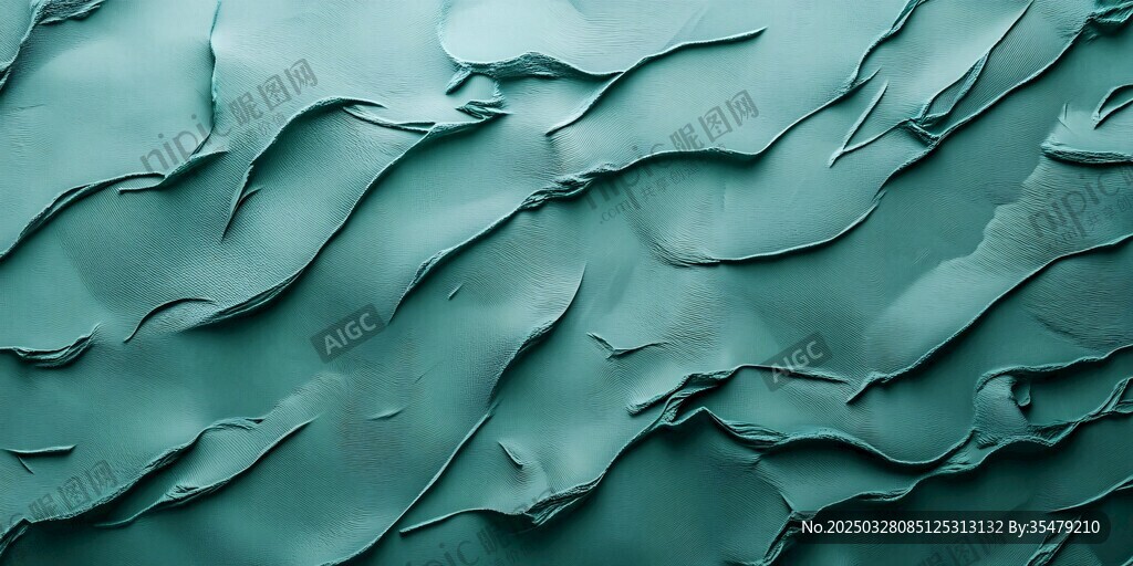 青绿色褶皱纹理背景图