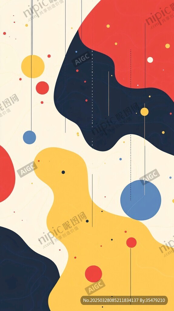 抽象几何多彩流体图案