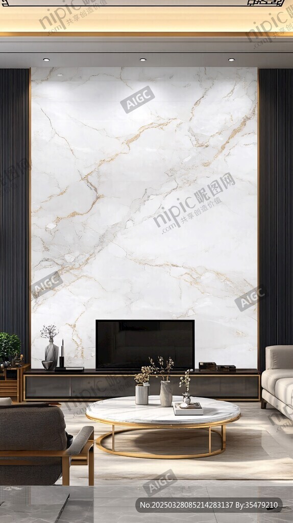 现代简约大理石客厅背景墙