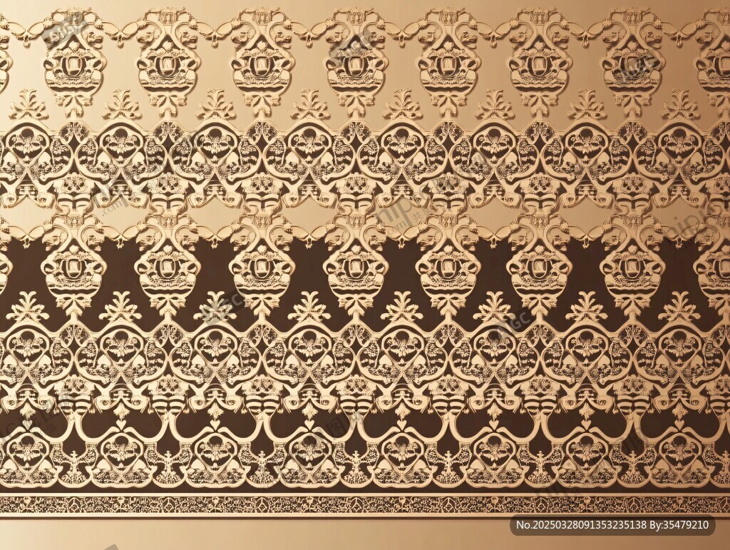 奢华复古金色花纹壁纸