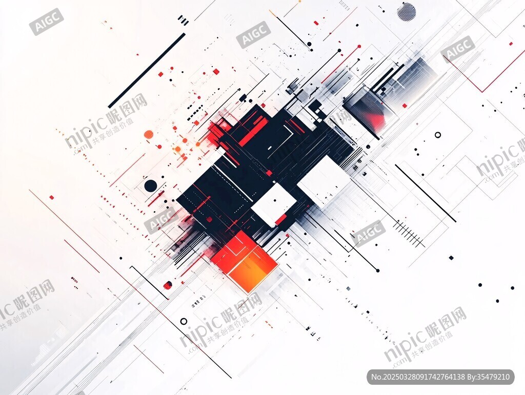 科技风几何抽象艺术图案