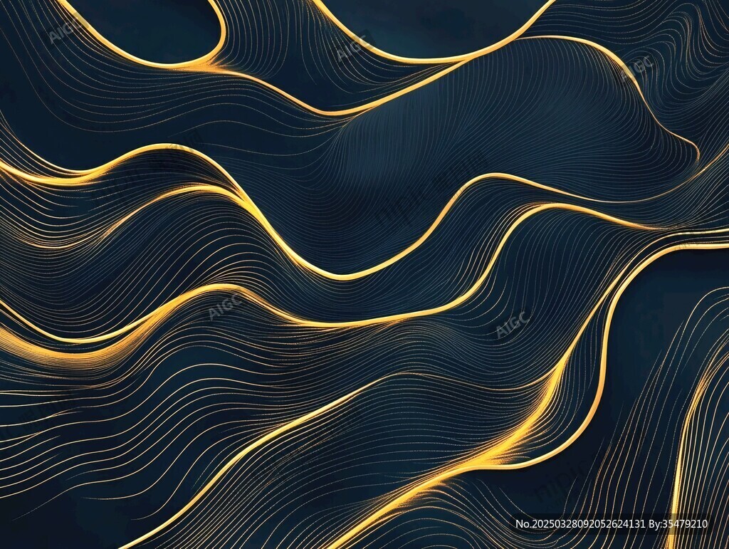 黑金波浪抽象背景图案