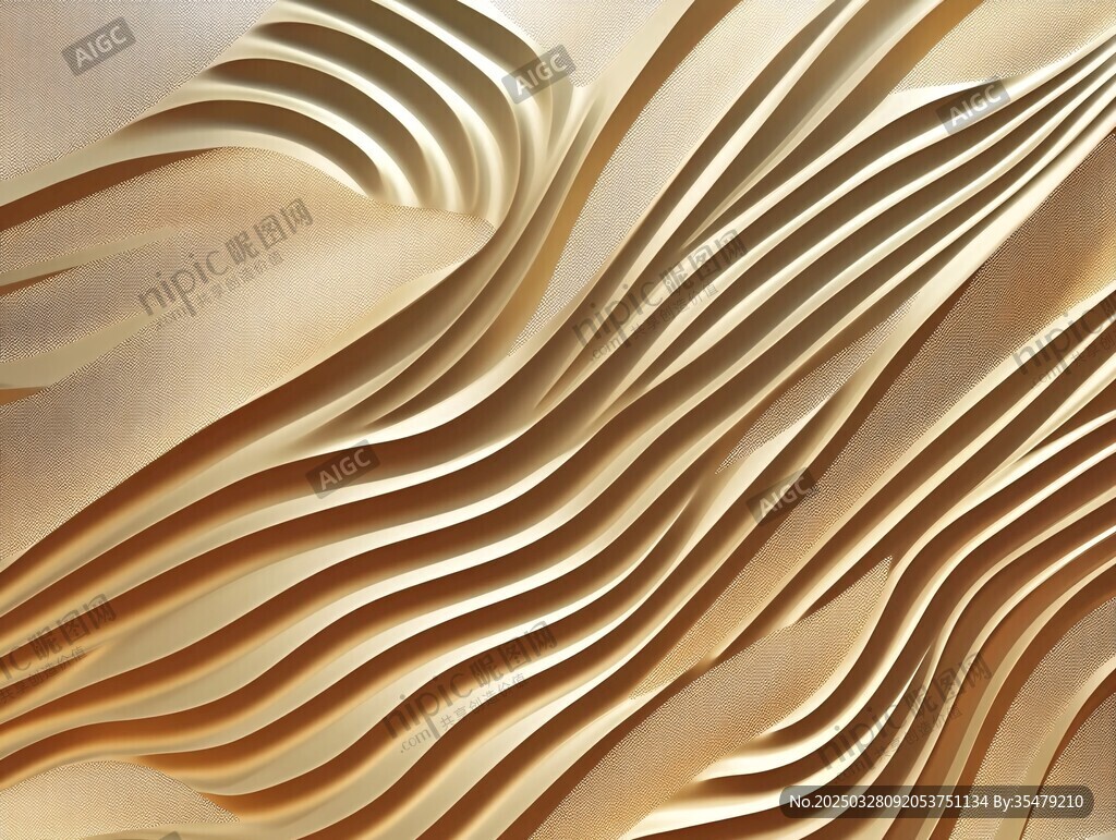 金色波浪纹理艺术背景