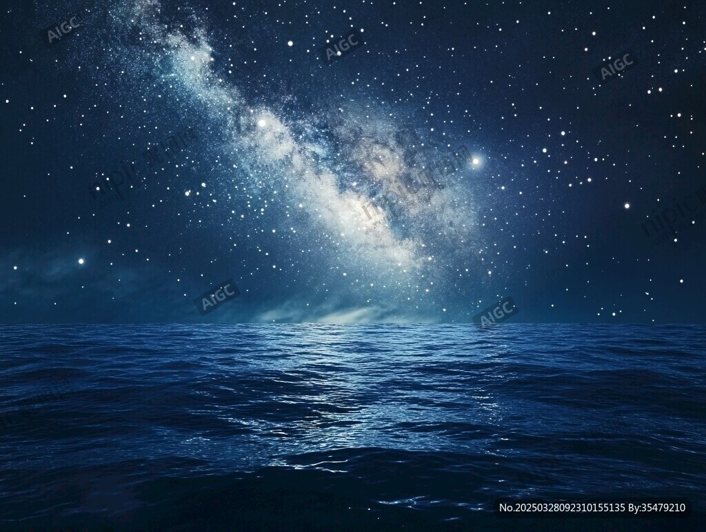 梦幻星海下的静谧海洋