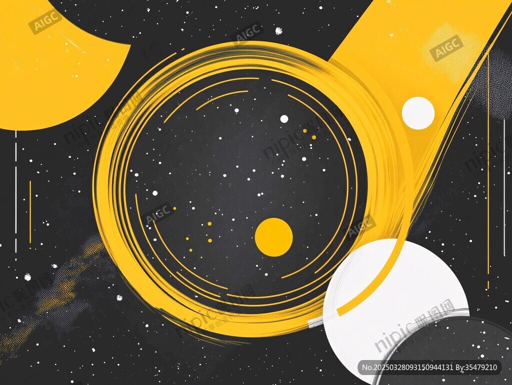 梦幻宇宙黄白几何元素图