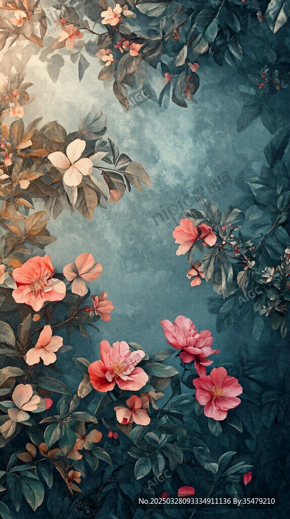 梦幻花卉背景图