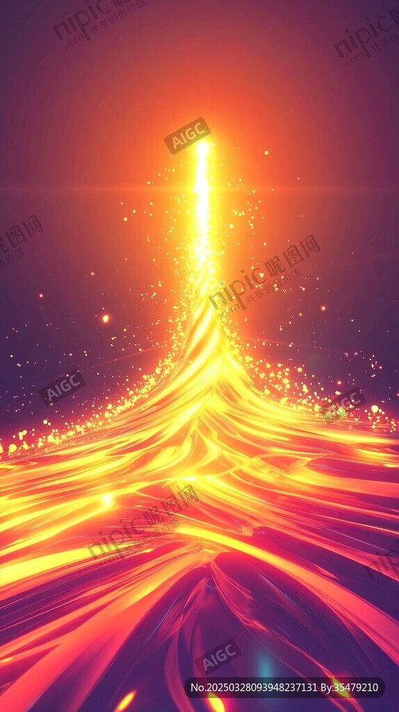 炫彩光线升腾梦幻背景图