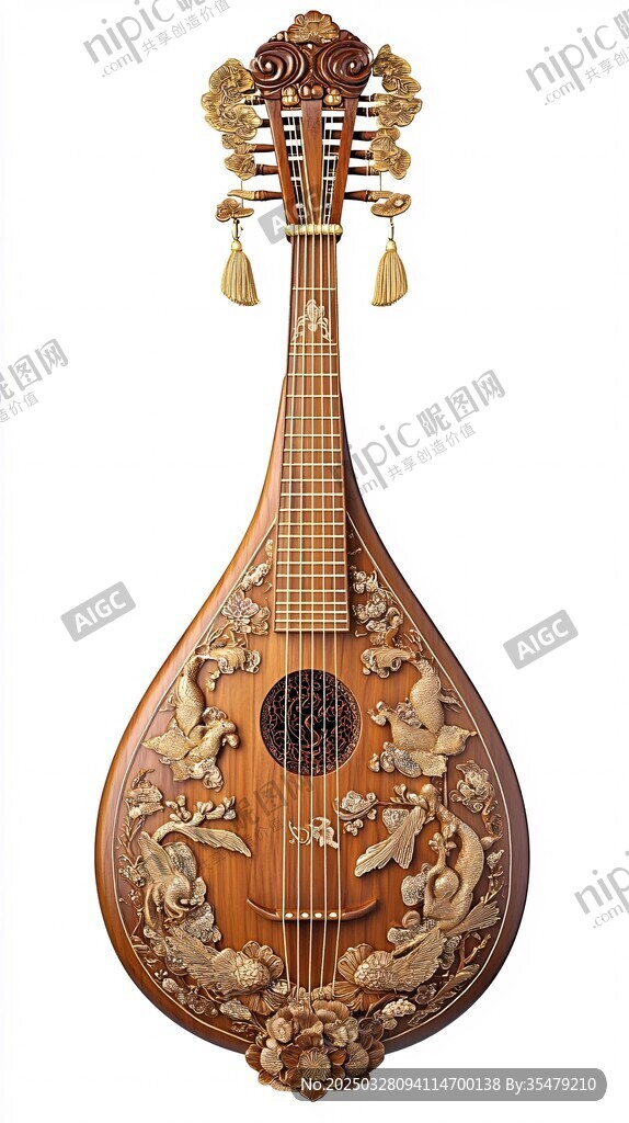 精美雕花古典鲁特琴
