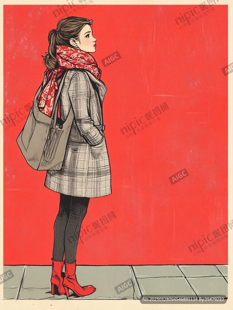 时尚女子的冬日穿搭风采