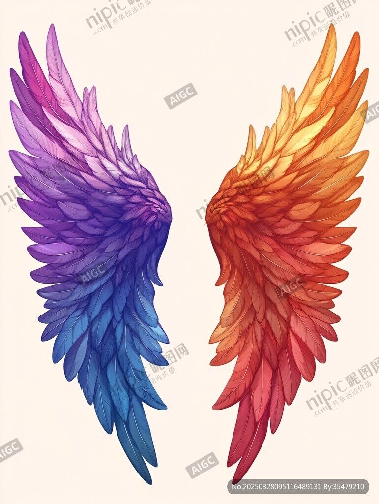 梦幻炫彩双生天使羽翼