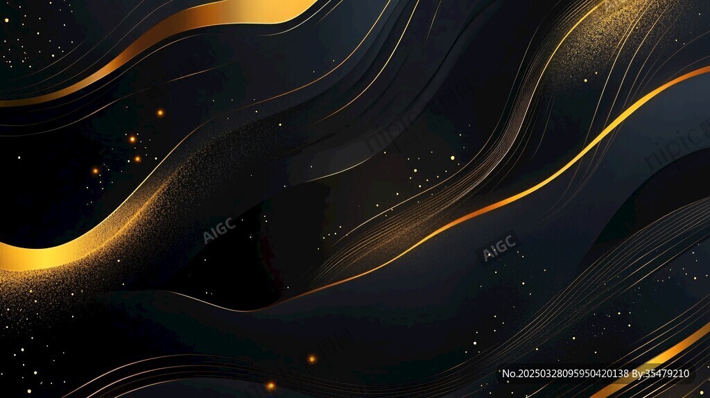 黑金流动曲线背景图