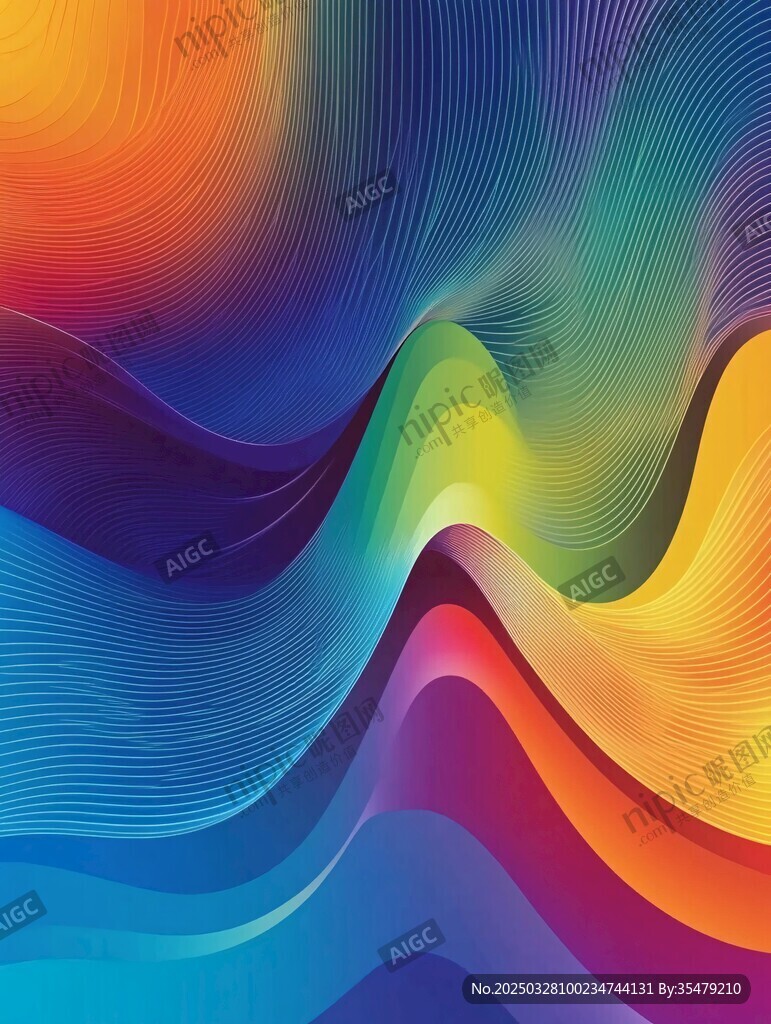 绚丽多彩的流体波浪图案