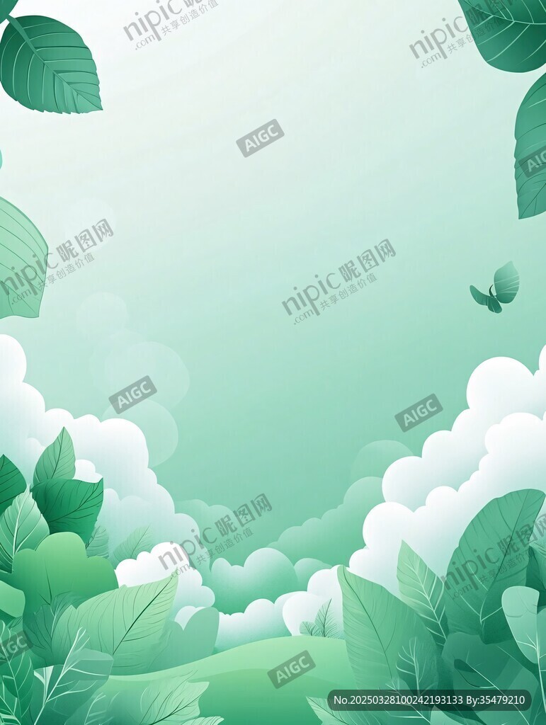 清新绿意自然风景背景图