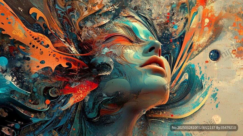 梦幻人脸艺术抽象画作