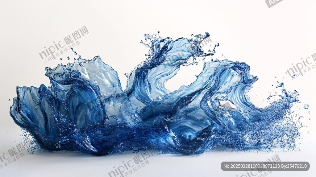 蓝色水花动感瞬间