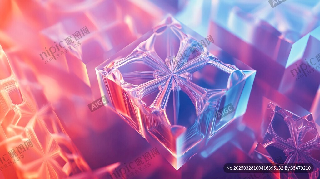炫彩立体水晶方块梦幻景象