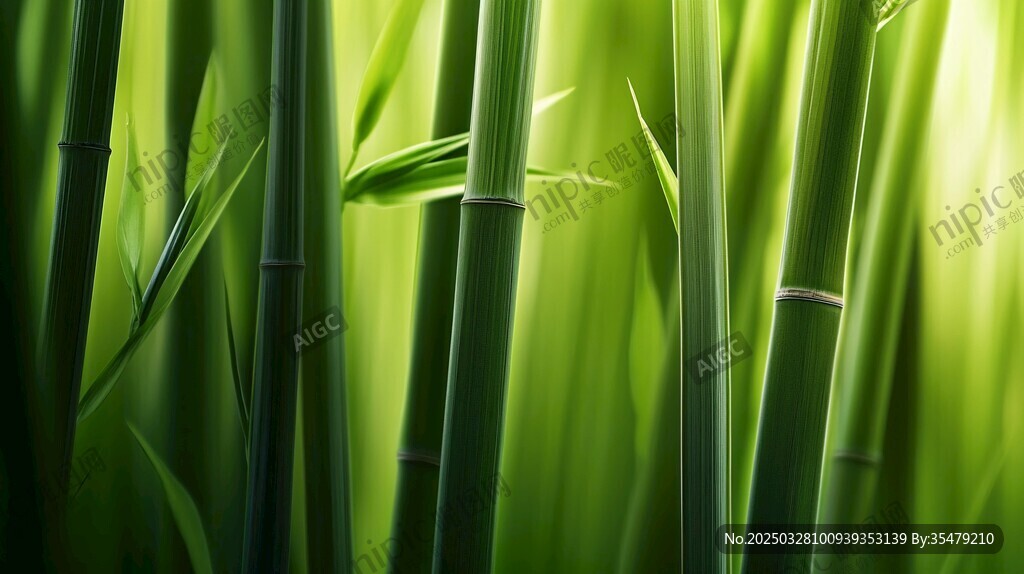 翠绿竹林 清新自然之景