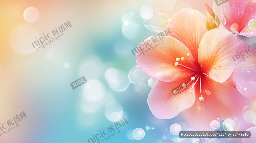 梦幻粉色花卉背景图