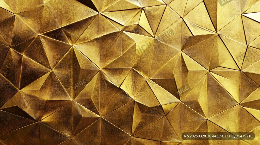 金色立体几何纹理背景