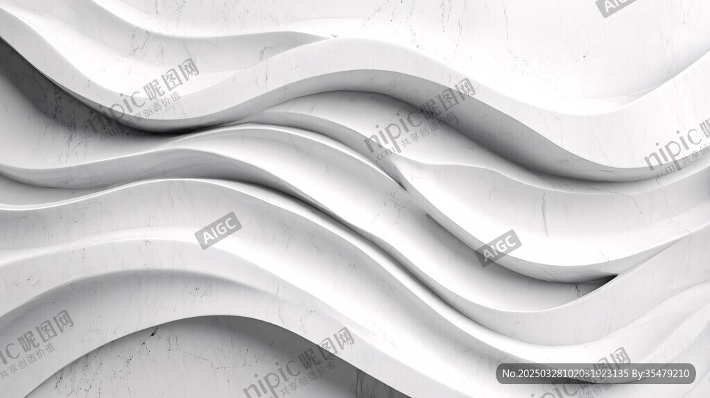 白色波浪形立体纹理图案