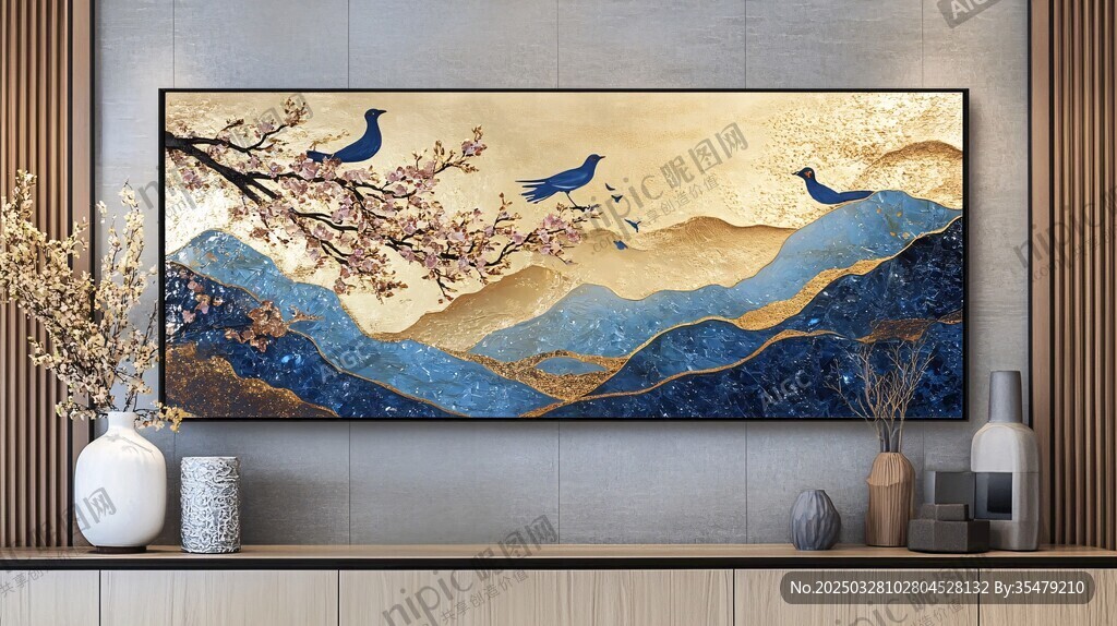 中式山水花鸟装饰画意境美