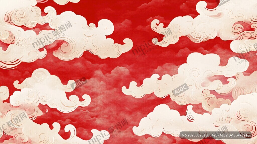 红色祥云背景图