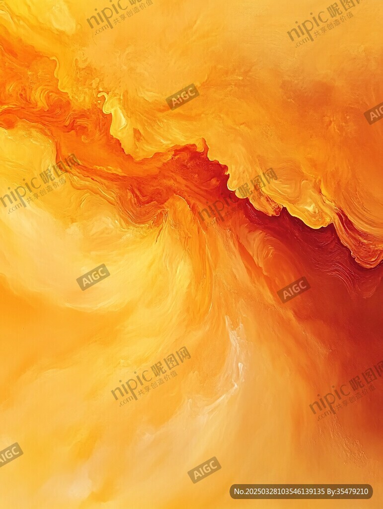 梦幻橙黄流体艺术纹理