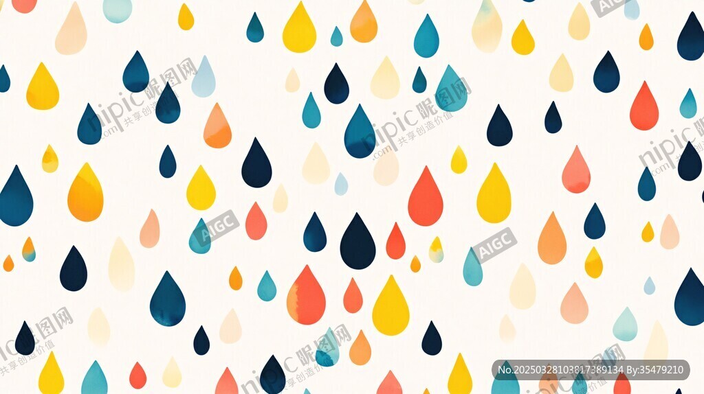 多彩雨滴图案背景设计