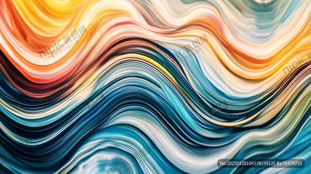 梦幻多彩流体波浪纹理