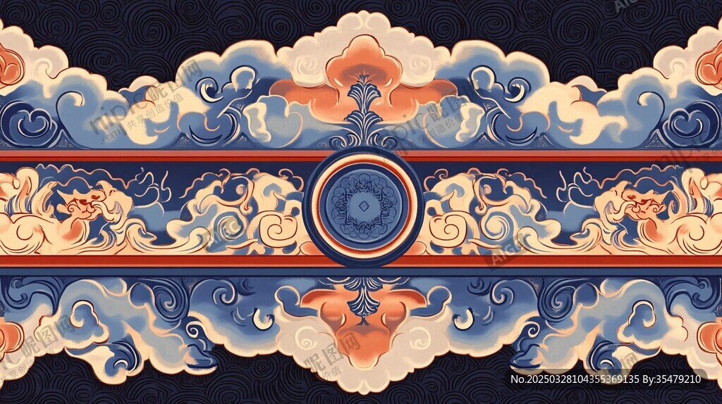 古典中式花纹精美边框图案