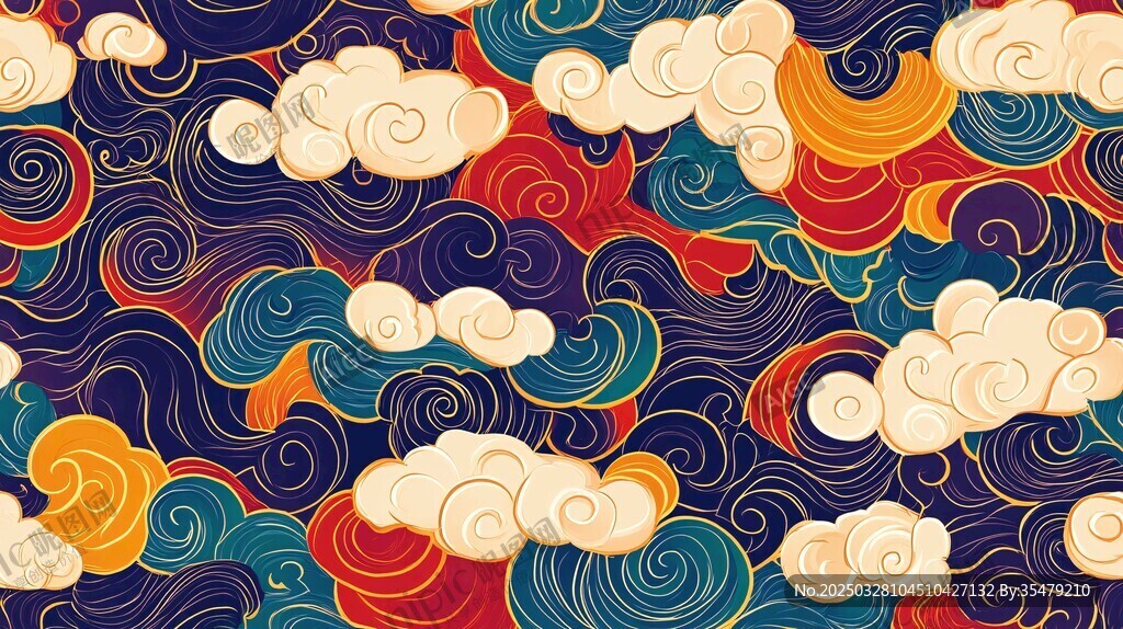 中式云纹图案背景