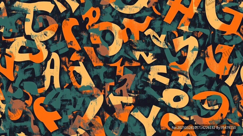 字母涂鸦风背景图案