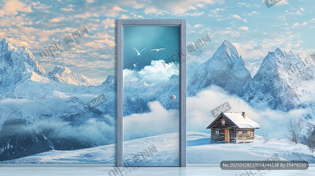 穿越之门邂逅雪山小屋