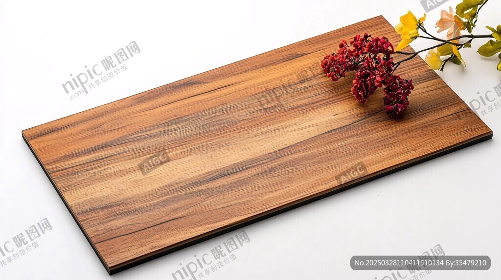 木质砧板配精美花卉装饰