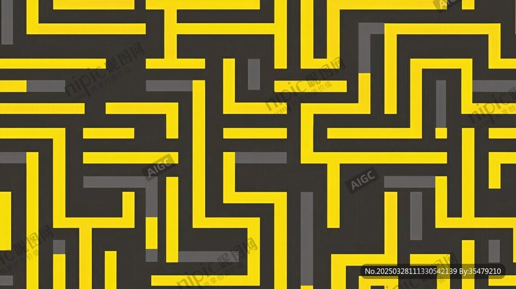 黄色迷宫图案背景设计