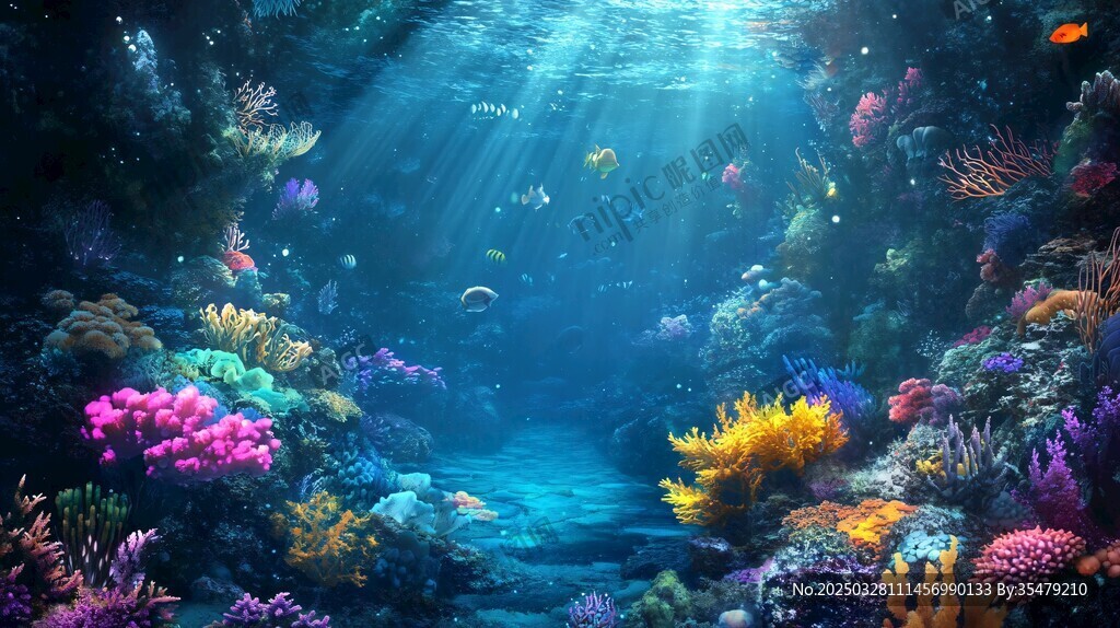 梦幻海底世界绚丽珊瑚景