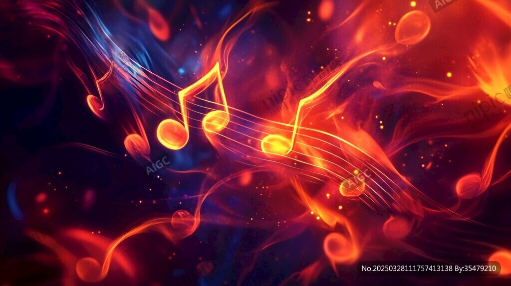 梦幻音乐火焰艺术背景