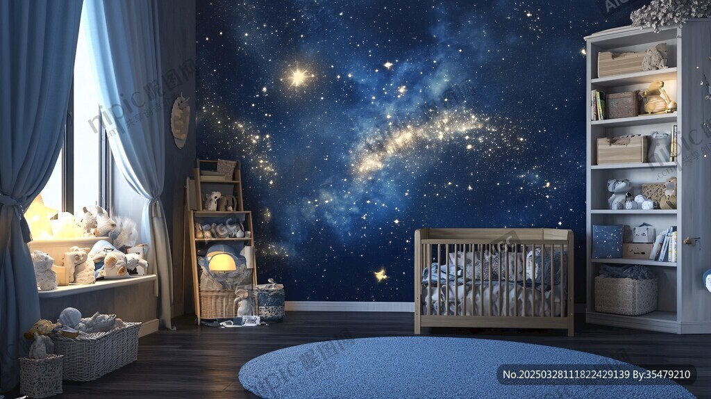 梦幻星空主题宝宝房