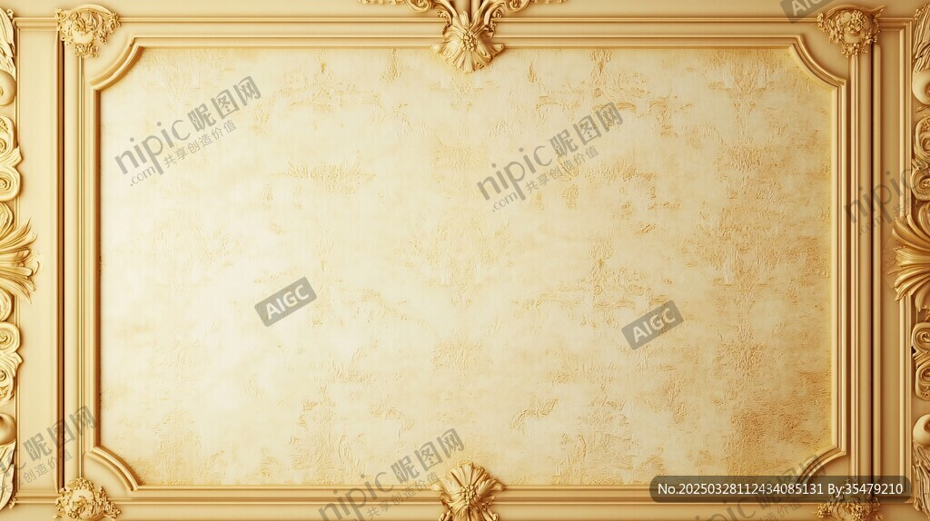 金色雕花复古边框背景图
