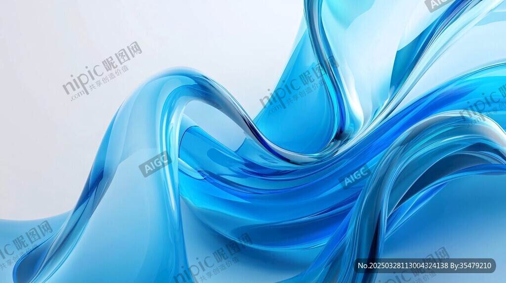 流动蓝韵 灵动抽象艺术