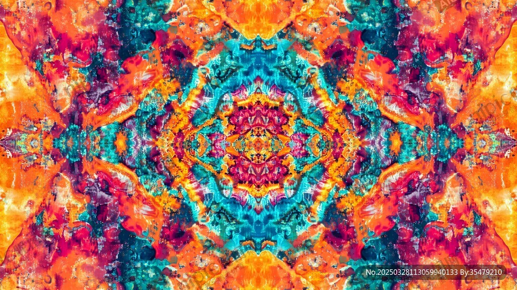 炫彩对称抽象艺术图案