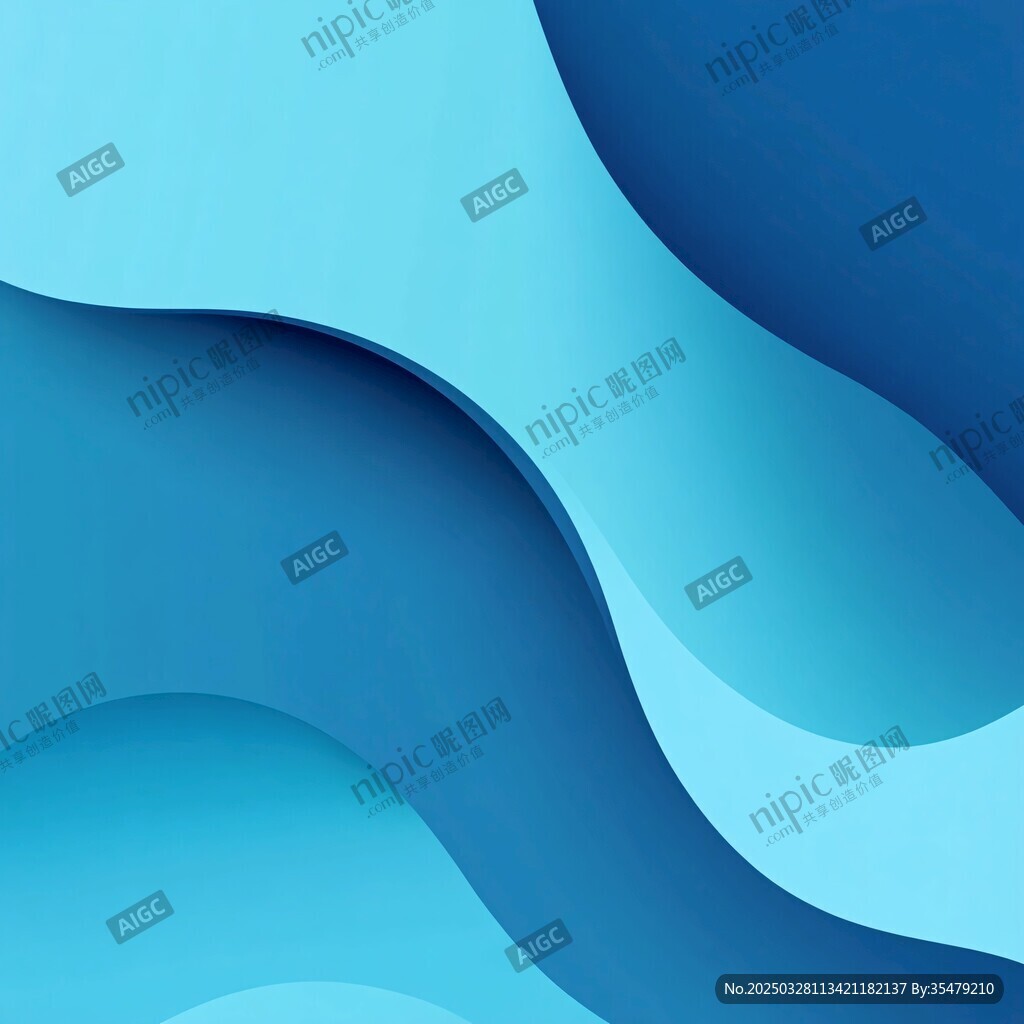 蓝色波浪抽象背景图案