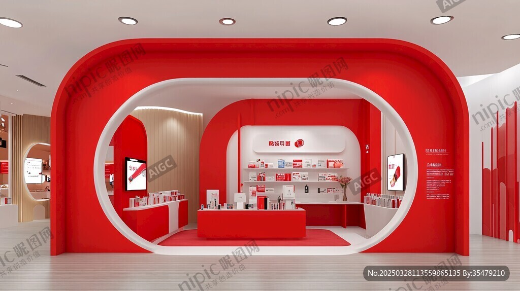 红色时尚手机专卖店内景