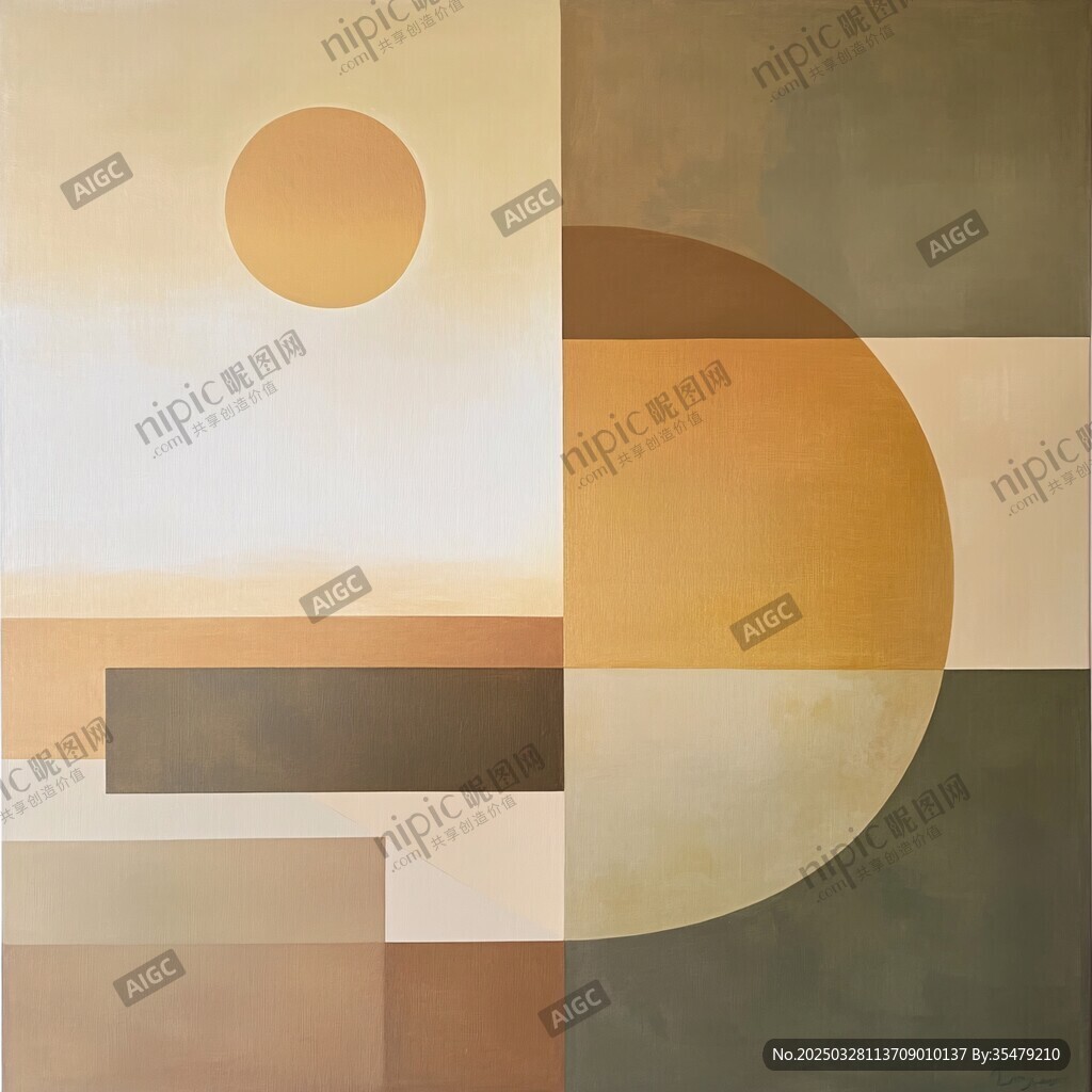 抽象几何色块艺术画作