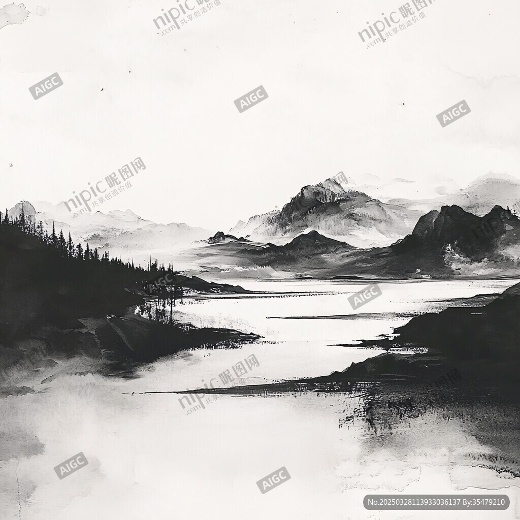 水墨山水意境图