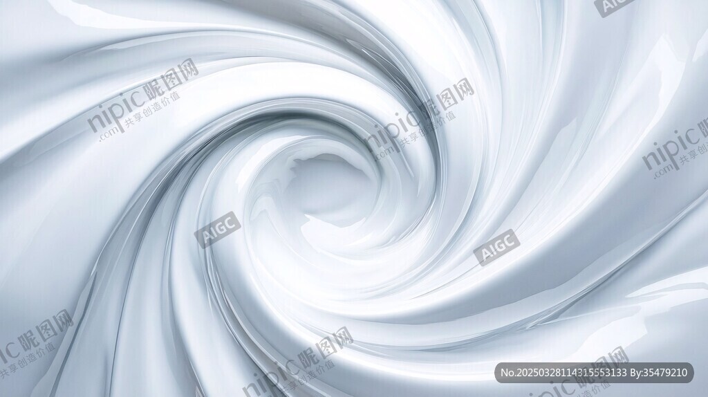 白色流体旋涡纹理背景图