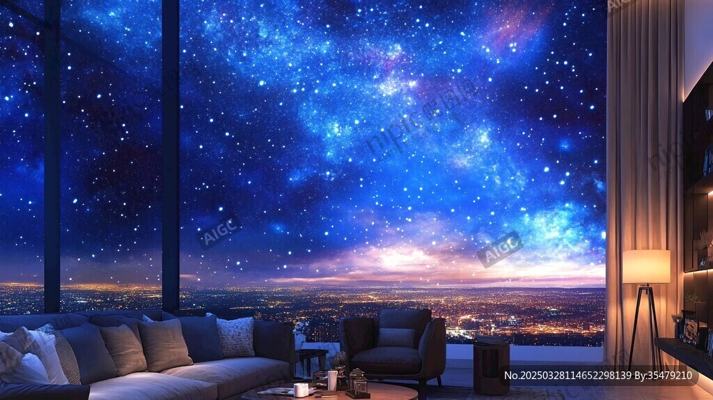 梦幻星空客厅室内装饰图