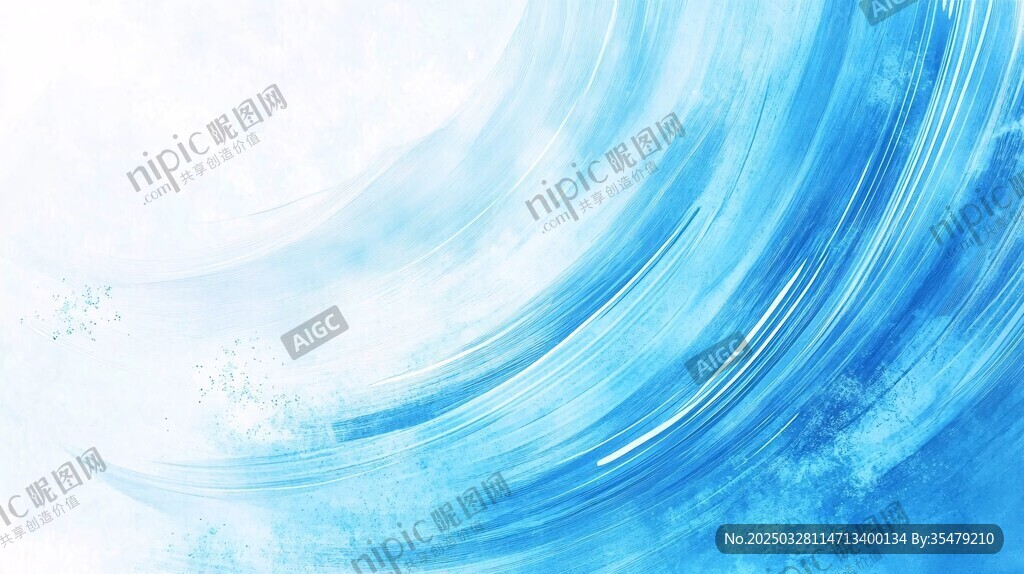 蓝色动感线条抽象背景图