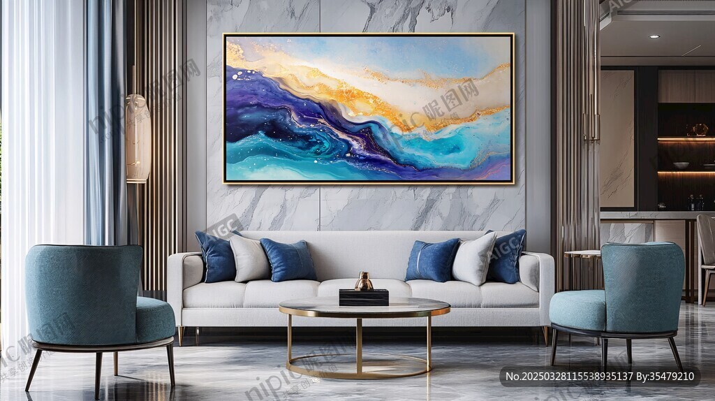 现代简约风客厅艺术挂画