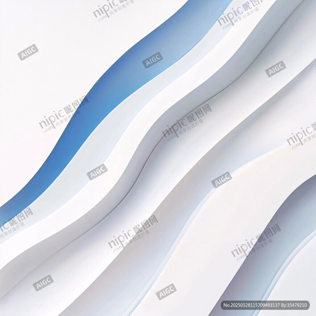 蓝白渐变波浪抽象背景图